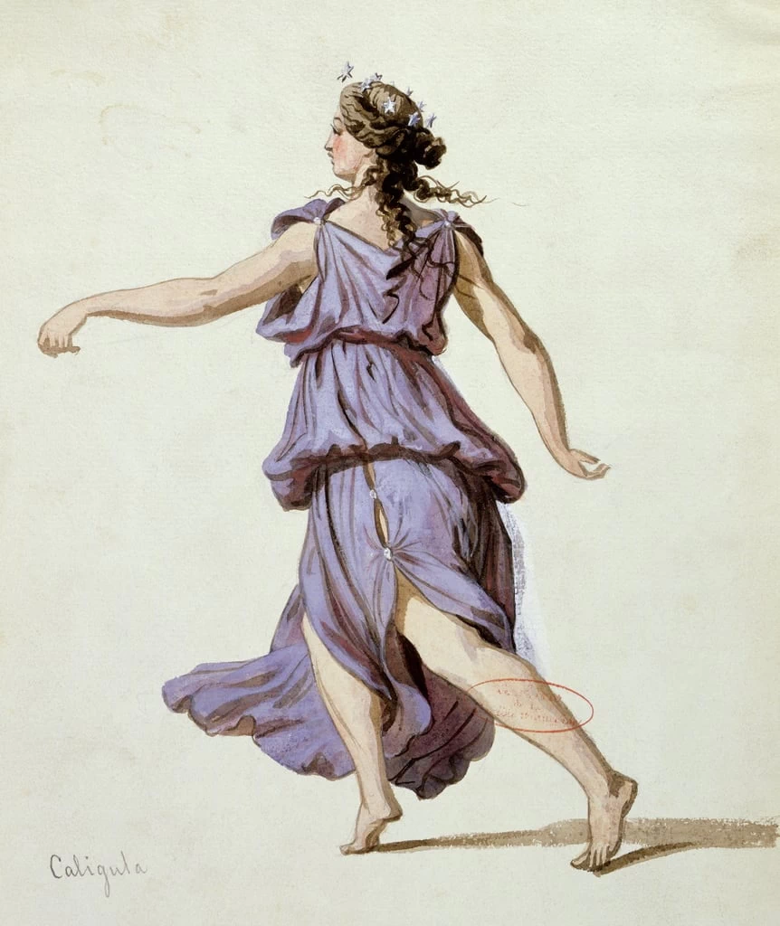 Ore notturne, costumi per la prima produzione di Caligola di Alexandre Dumas alla Comédie Francaise, dicembre 1837 - Biblioteca della Commedia Francese, Parigi